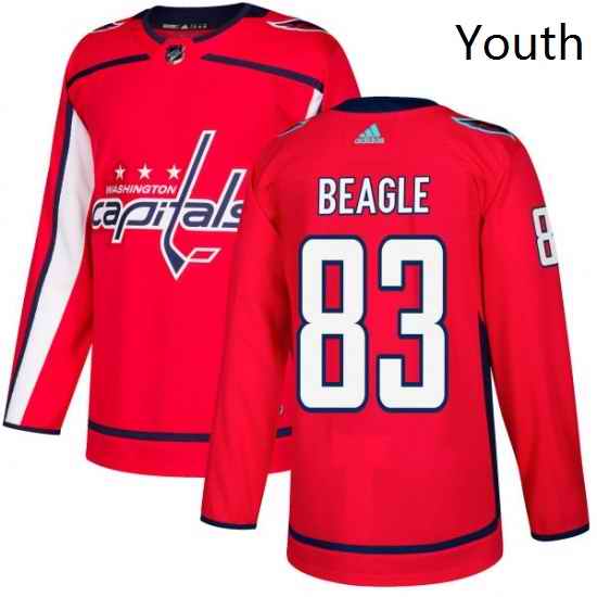 Youth Adidas Washington Capitals 83 Jay Beagle Premier Red Home NHL Jersey